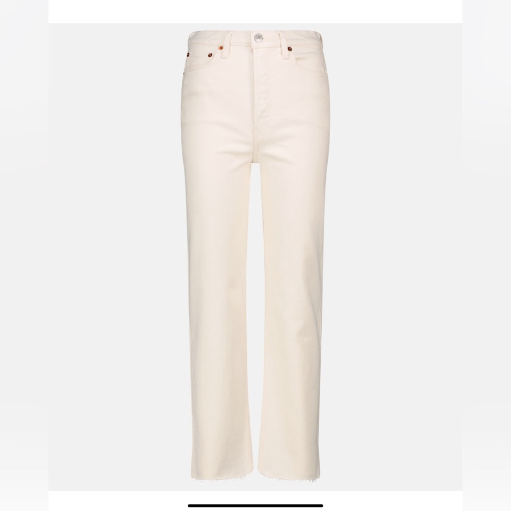 Re/done comfort stretch vintage white stove pipe jeans